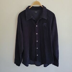 Malbon Golf Wide Whale Corduroy Shacket XL Indigo Blue Button Up Casual Outdoor